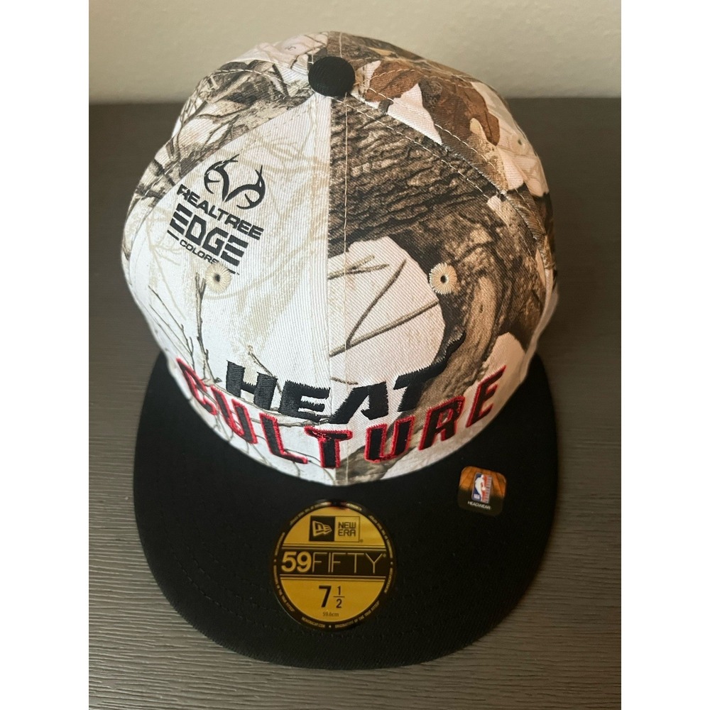 Miami Heat New Era Culture Realtree Edge Camo 59fifty 7 1/2 NBA Logo Hat NWT